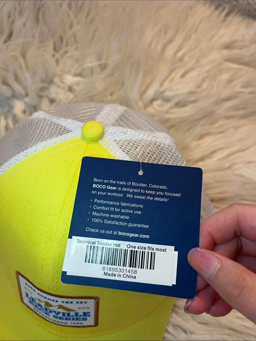 NWT Patagonia Cream and Blue  + Leadville Bright Yellow Trucker Hat Bundle